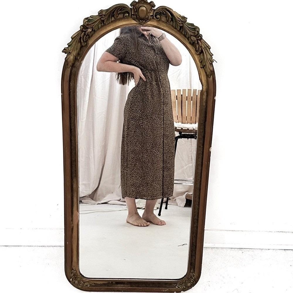 Vintage Late 90s / Y2K Sag Harbor Silk Maxi Button Down Dress Silk - Size 12 - Picture 7 of 9